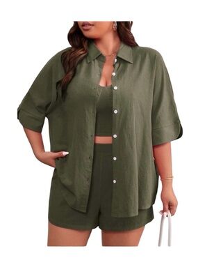 Olive Green Women's 3 piece coordinating set in size medium